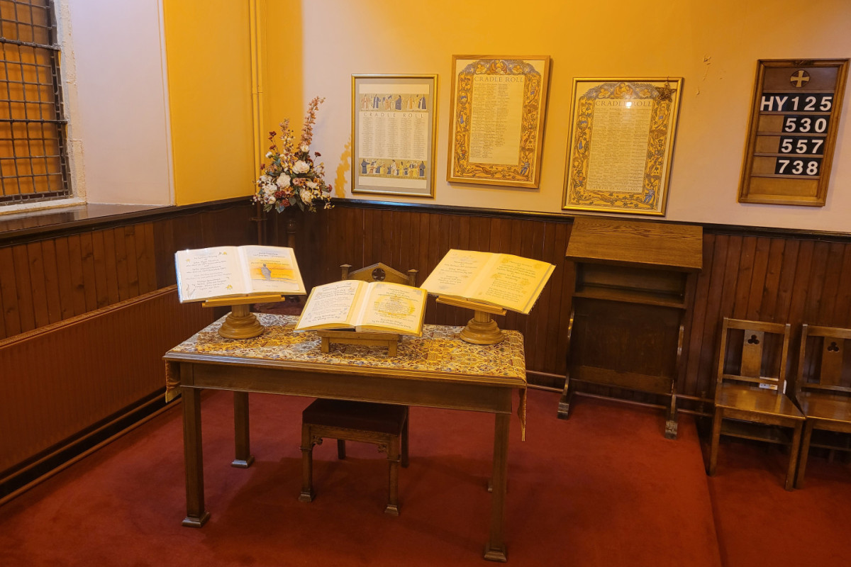 Hall Memorial Aisle and Book of Memories